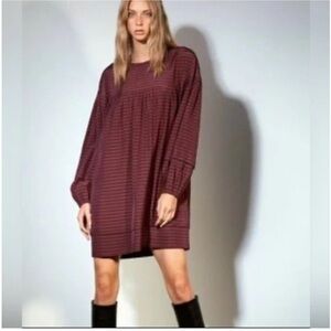 Aritzia Wilfted Le Fou Sachi Gingham Check Babydoll Mini Dress